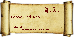 Monori Kálmán névjegykártya